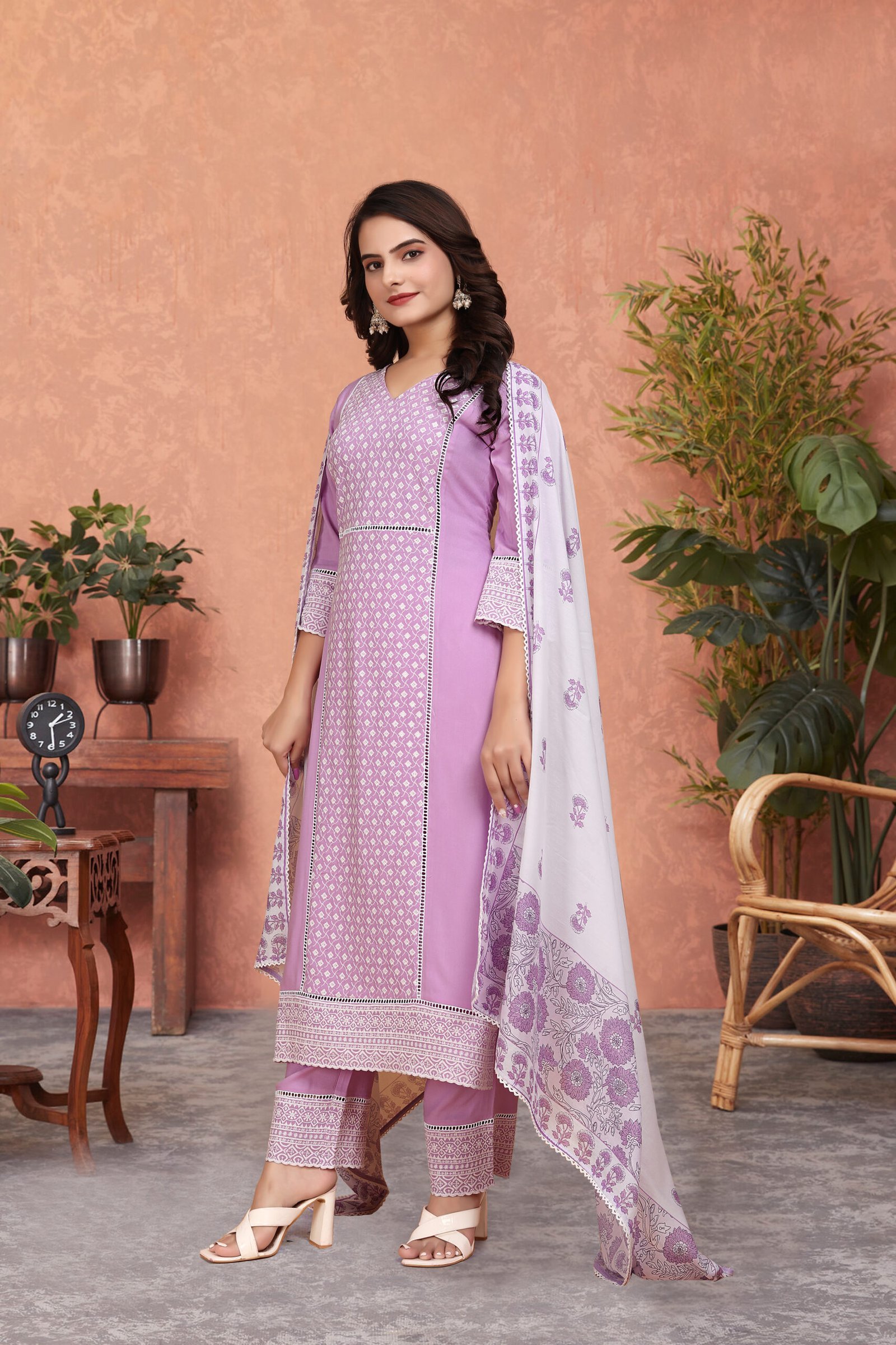 117_PINK-5-scaled-1.jpg Pink Eva Elegant Viscose Rayon Kurti Set with Shiffli Lace and Digital Print Dupatta (Copy)