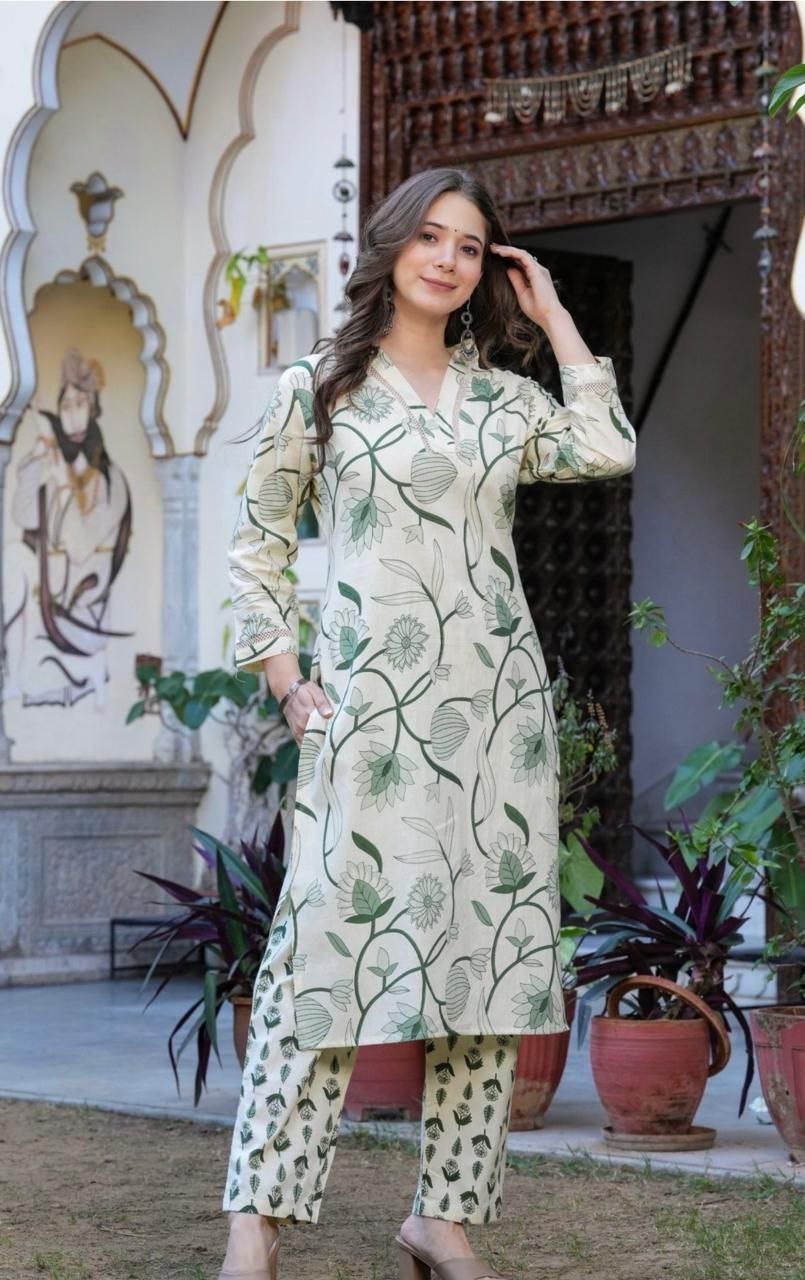 6084463487599364513.jpg VEDIKA Cotton Printed 2-Piece Party Wear Set by KrazyThread - Image 2