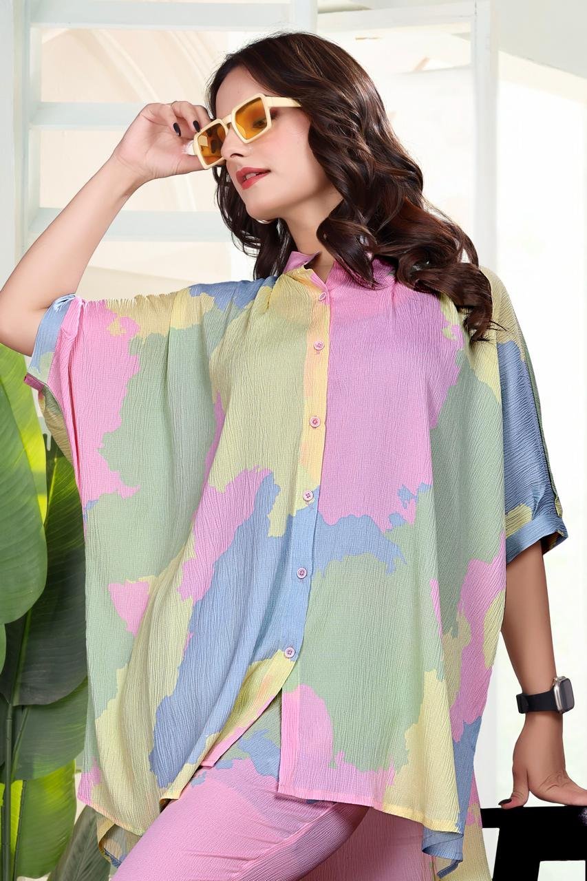 EV24-575_MULTI-2.jpg Green Multi Premium Digital Printed Co-ord Set By Krazy Thread - Image 4