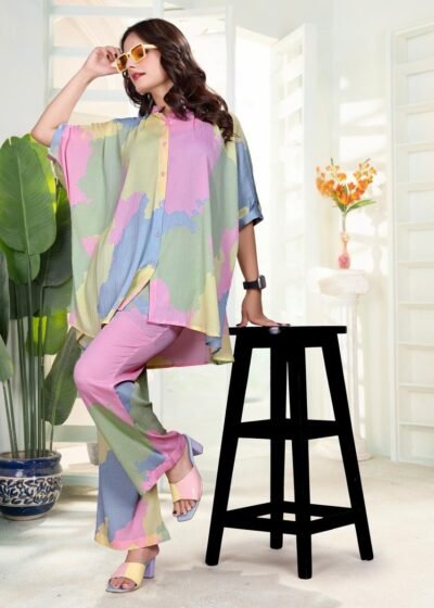 Green Multi Premium Digital Printed Co-ord Set By Krazy Thread