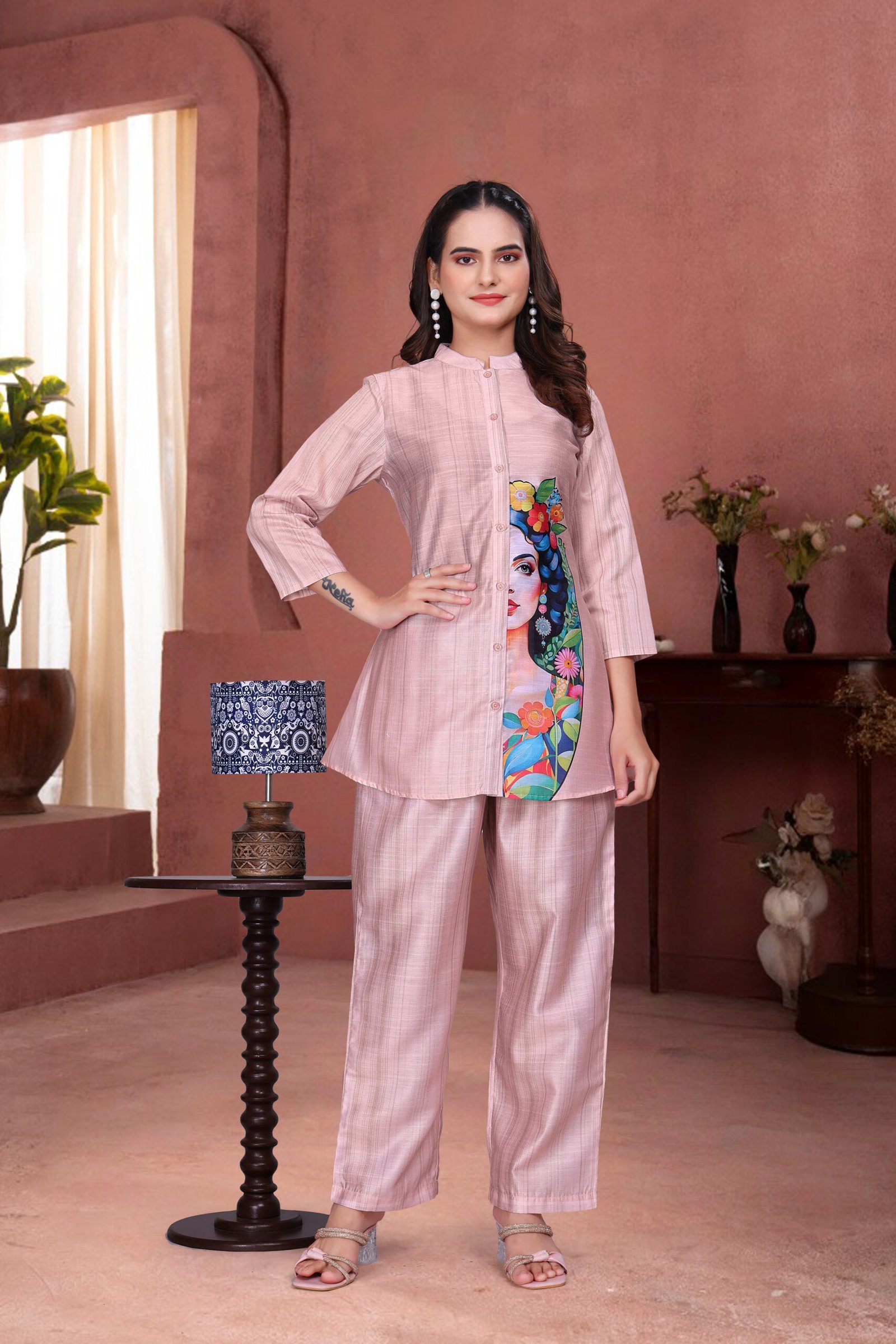 EV25_5871-scaled-1.jpg Pink Pearl Blue Premium Digital Printed Co-ord Set By Krazy Thread