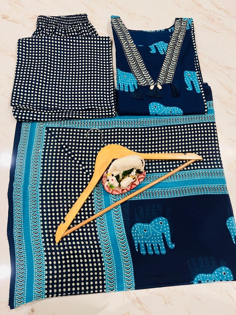 IMG-20250813-WA0143.jpg Elegant Heavy Cotton Kurti Pant Set with Sequence Work Dupatta - Image 8