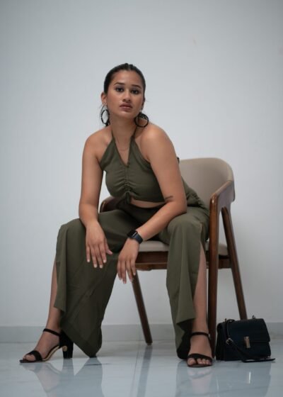 Midnight Muse Co‑Ord Set – Olive Green by KrazyThread