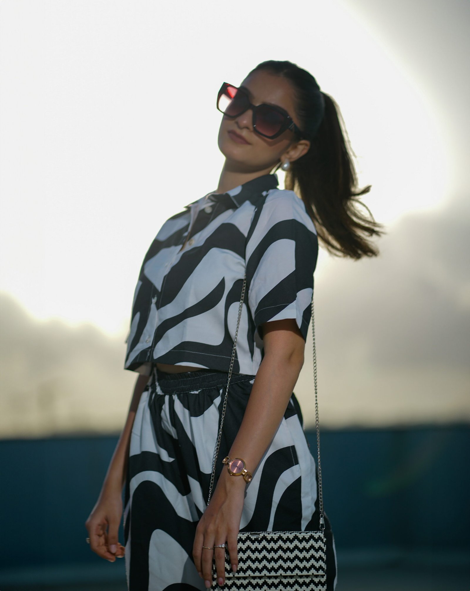 Krazy-thread-cs-06-27-scaled-1.jpg Monochrome Muse Co‑Ord Set – Black & White by KrazyThread - Image 2