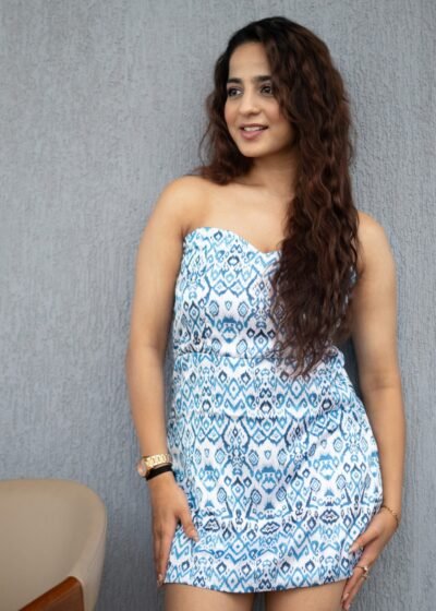 Summer Breeze Two‑Tone Dress – White & Blue