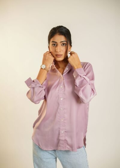 Onion Bloom Satin Shirt – Pink by KrazyThread