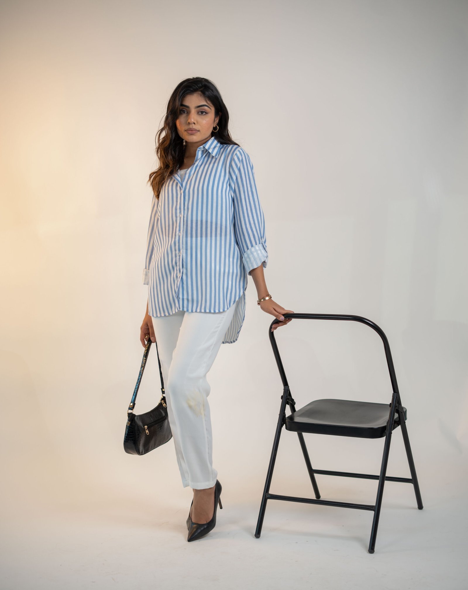 Krazythread-women-blue-satin-striped-shirt-8-scaled-1.jpg Azure Stripe Satin Shirt – Blue by KrazyThread