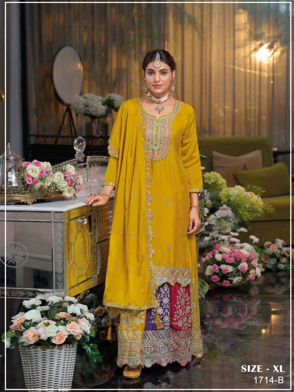 b6b0367e-9741-434c-9975-f4297c73b630.jpg Premium Chinon Silk Lehenga Suit with Multi-Thread, Jari & Zarkan Embroidery - Image 2