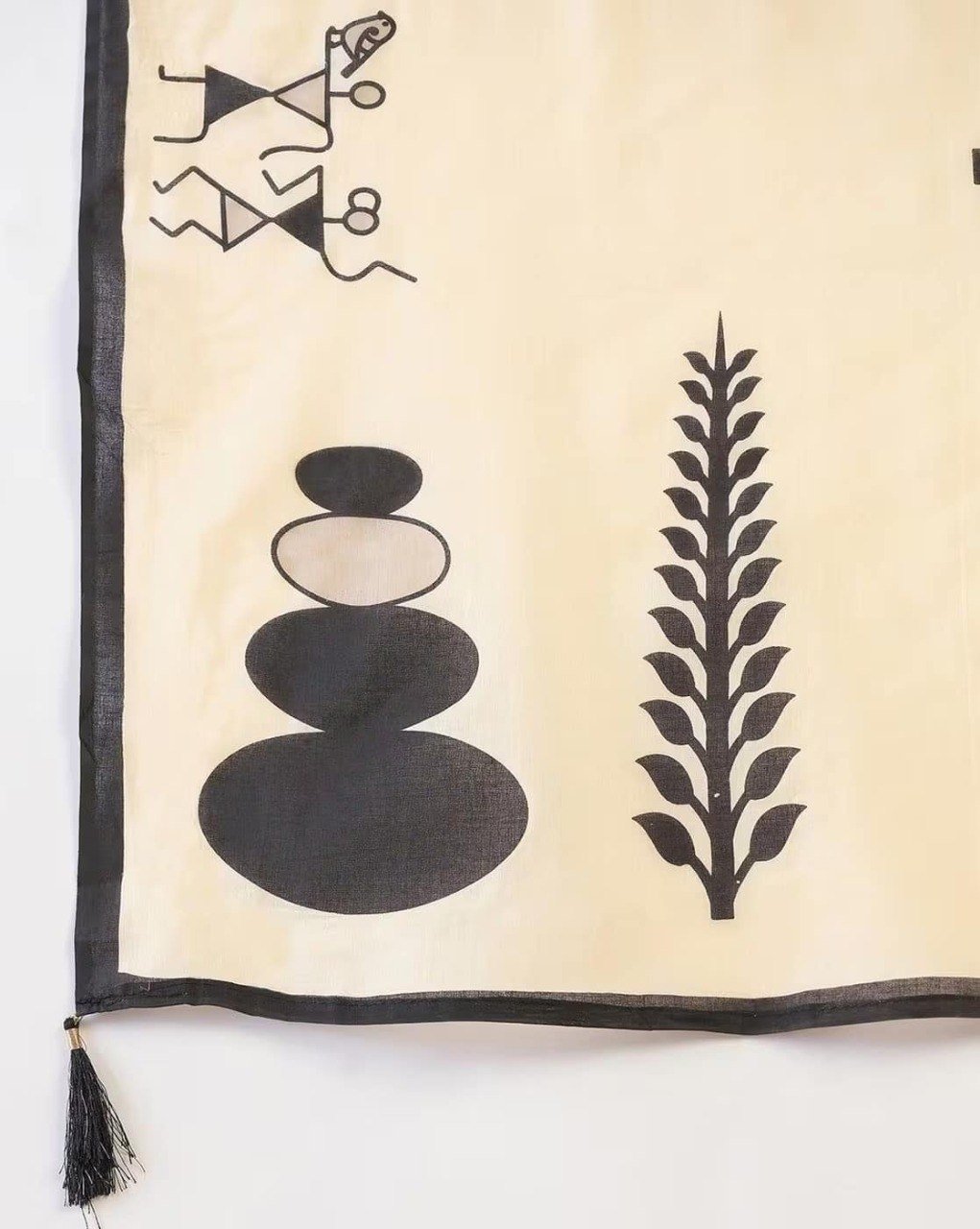 offwhite linen cotton digital print saree with handmade zalar offwhite linen cotton digital print saree with handmade zalar